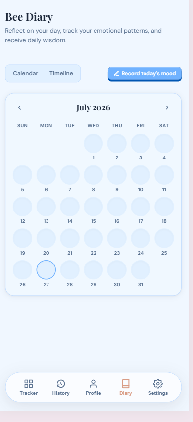 HoneyTrack mood calendar